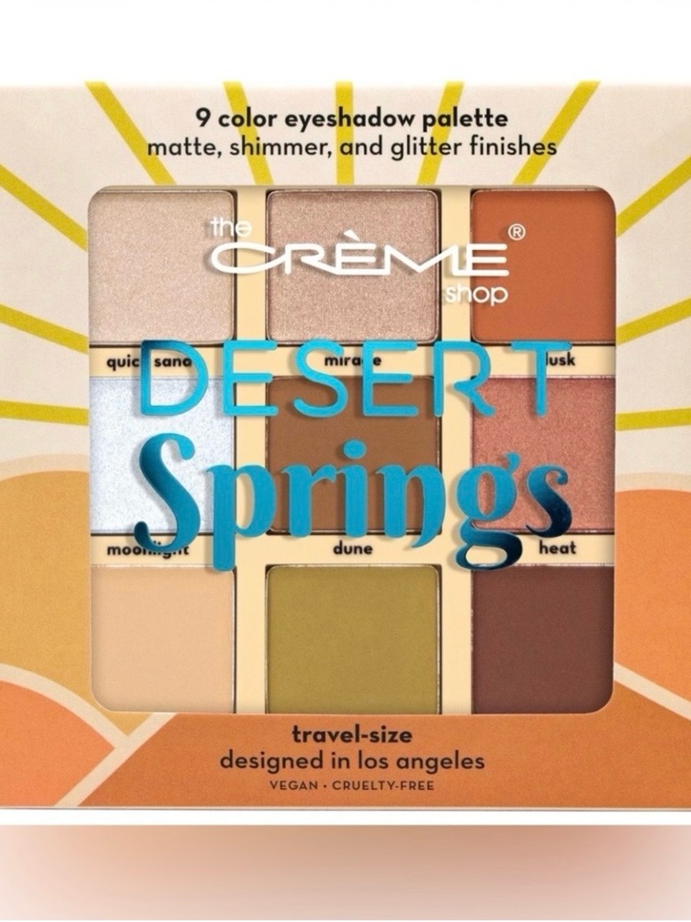 The Crème Shop Desert Springs 9-Color Eyeshadow Palette - Peach, Gold & Olive